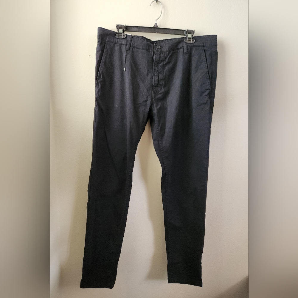Zara Men's Skinny Chino Pants Black Size 36 x 30 NWT